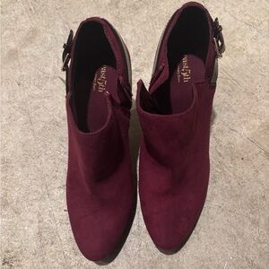 Burgundy Suede Ankle Boots by East 5th Sz9